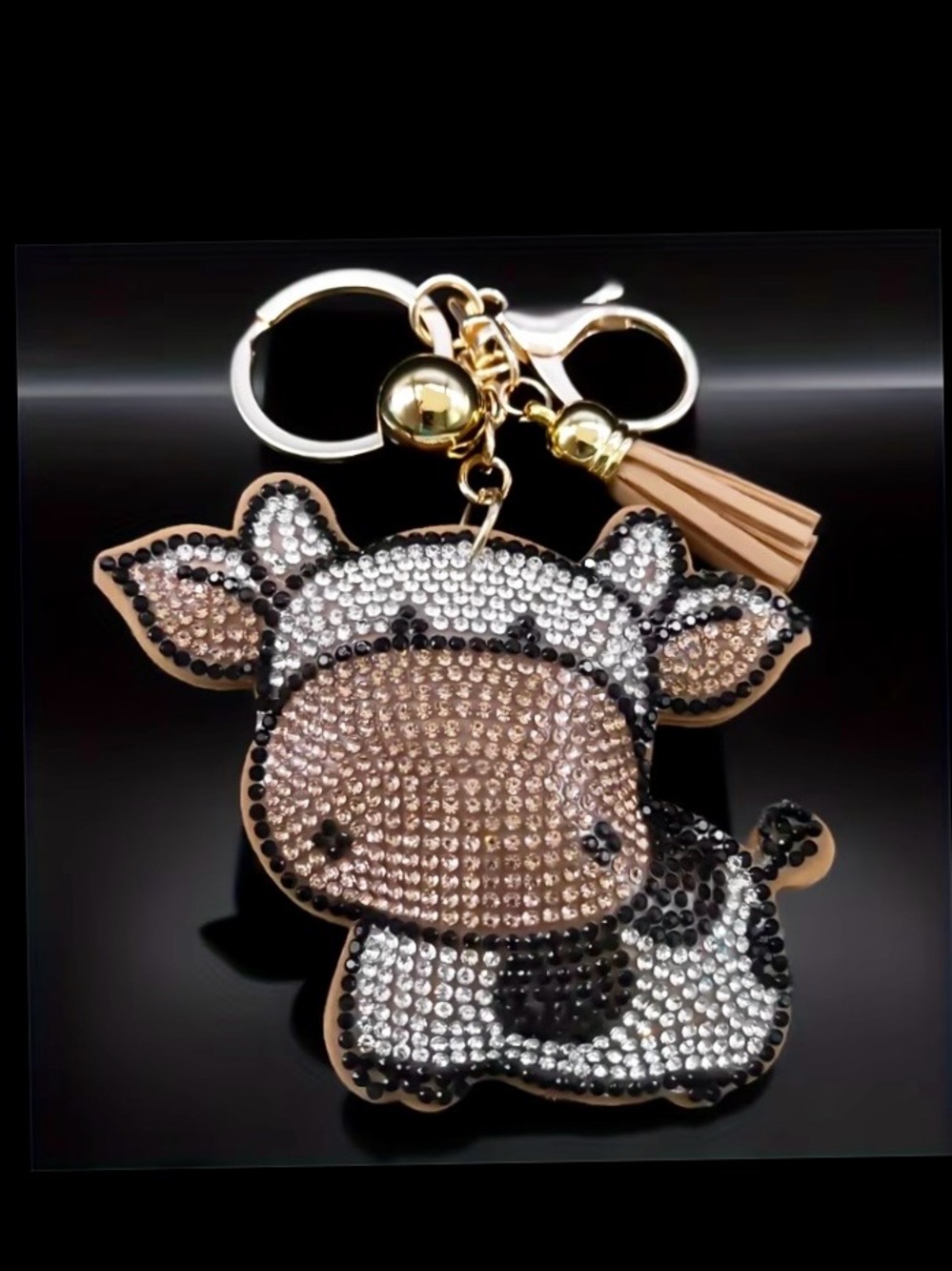 $42.00- Stunning Crystal Cow Bag Charm Keychain